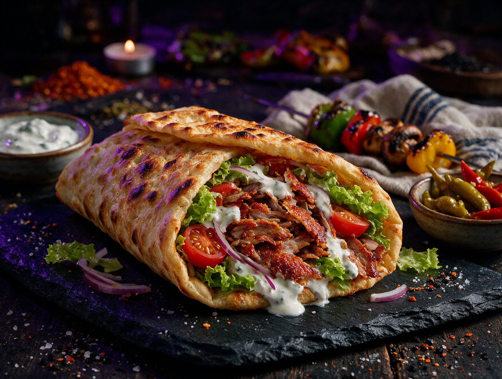 Döner Kebab im Fladenbrot mit Salat und Soße – Class Pizza & Kebaphaus, Leonberger Str. 20, 71277 Rutesheim